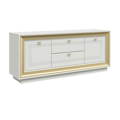 Тумба под ТВ 1536 (зефир, миндаль и золото) «Прато» Кураж